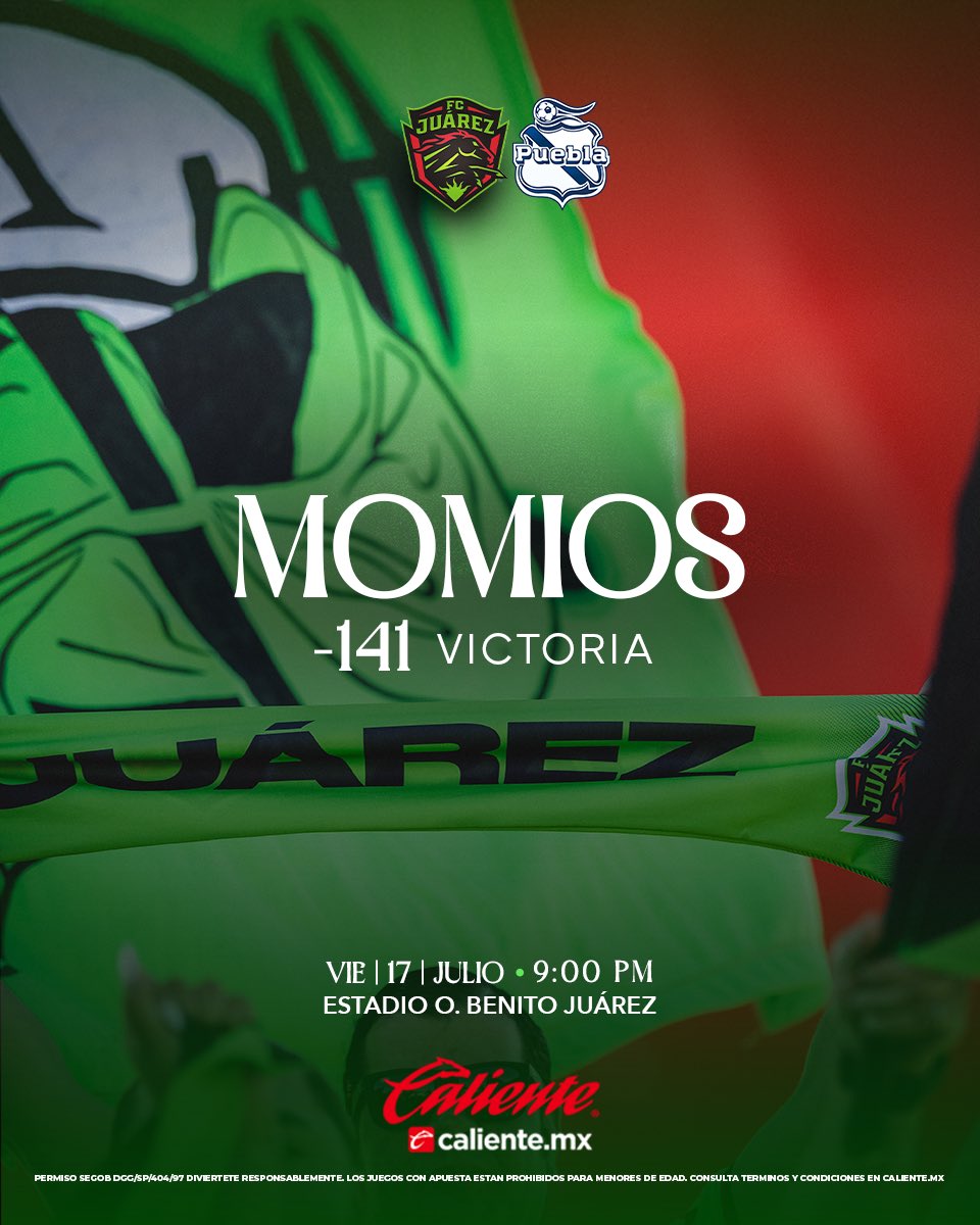 fcjuarezoficial's tweet photo. El Apertura 2026⚽️ está cada vez cerca🔜⏳

Apuesta por la victoria de nuestros Bravos🐎 en su partido ante Puebla🎽 en nuestro debut en casa🏟️👊🏻👇🏻

https://t.co/YOreelXZUj

@calientesports https://t.co/wthKMT7G6D