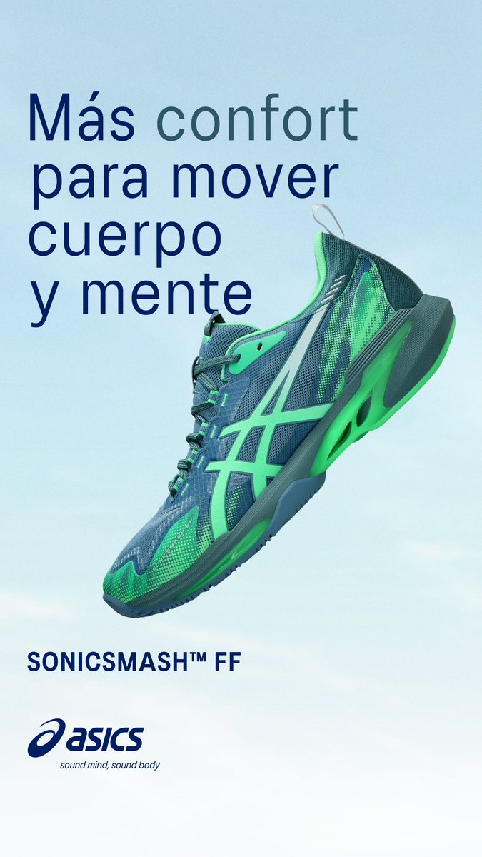 ASICSmexico's tweet photo. Rapidez y estabilidad para reaccionar en cada punto. 
El modelo SONICSMASH™ FF ofrece soporte y confort para que te concentres en dar lo mejor de ti dentro de la cancha.

Encuéntralos en tiendas ASICS y en https://t.co/1UmokwD9UQ https://t.co/CTvcr7rNLi