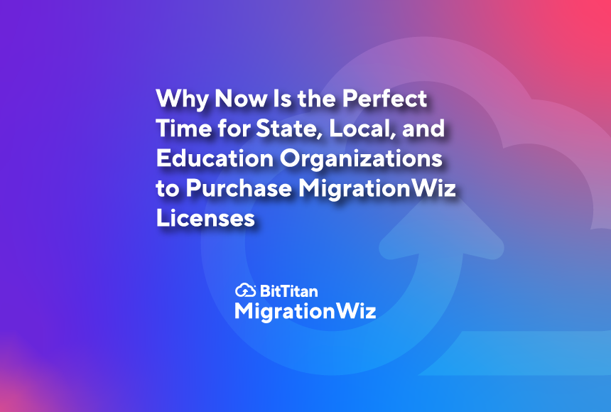 BitTitan's tweet photo. For state, local, and education organizations, the timing couldn’t be better to start planning your next migration initiative. Planning a Microsoft 365 migration or tenant consolidation? Now is the time to secure licensing.

Get started today: https://t.co/ytyxMJGFXF https://t.co/q7T4r8sOzc