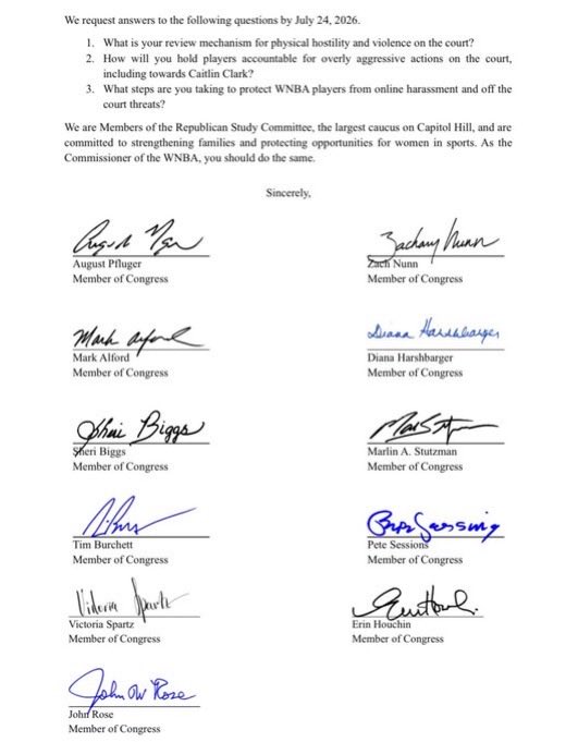 sohali2012's tweet photo. Oh, God.  Now Congress is getting involved.   Caitlin Clark doesn’t need this right now.  Who are these people? https://t.co/dchfHSFUJN