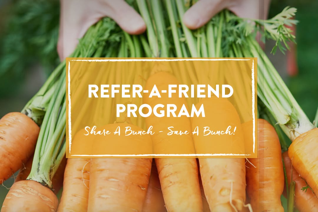 FullCircleFarms's tweet photo. Share-A-Bunch & Save-A-Bunch with Refer-A-Friend!
When friends sign up using your unique promo code, they’ll receive $15 off their first delivery, and you’ll receive a $25 credit to your account. https://t.co/WzEwLKKIl3
#referandsave #shareyourfarmwithfriends #fullcirclefarms https://t.co/5fGCdXtKli