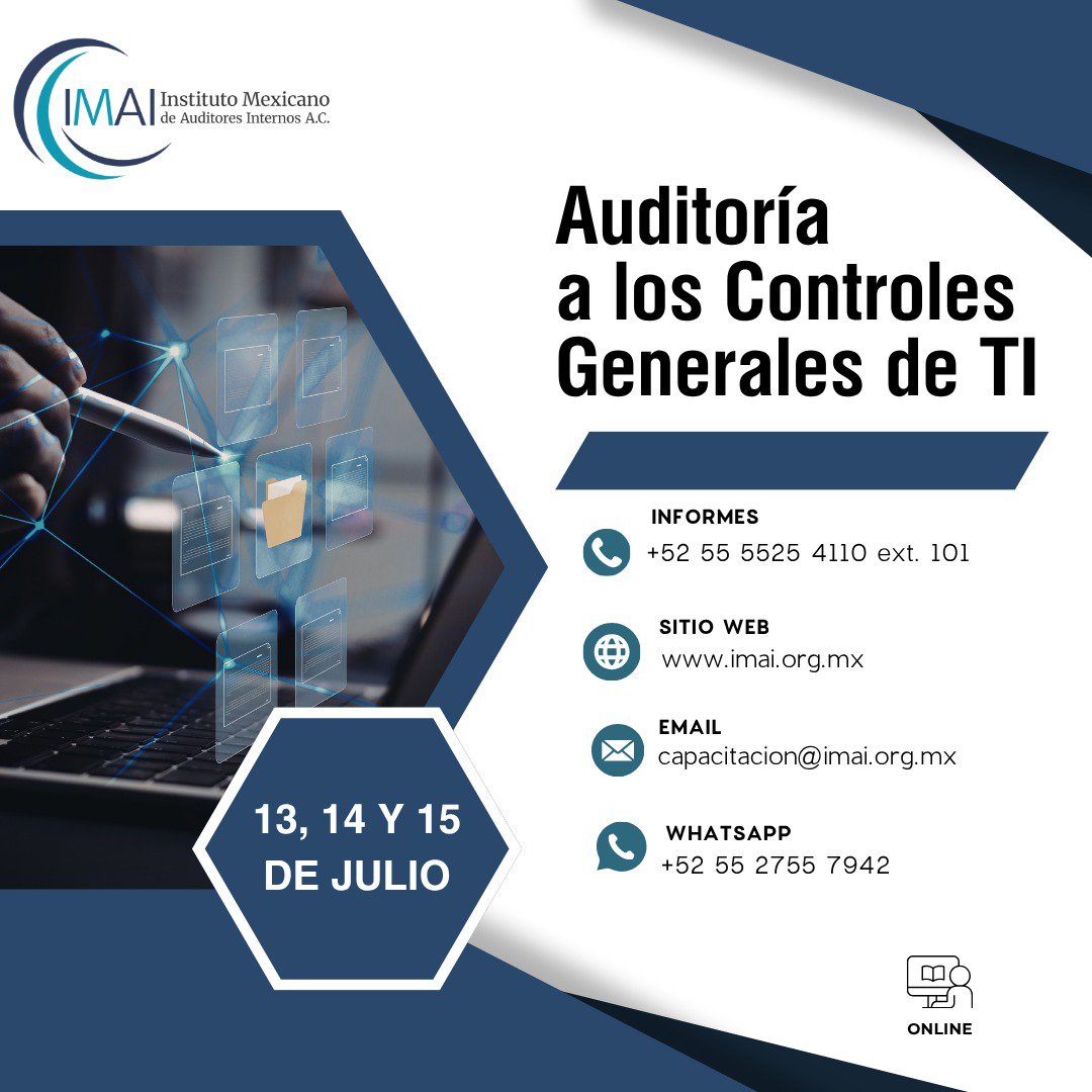 imaiac's tweet photo. Fortalezca sus conocimientos en la evaluación de los controles tecnológicos que respaldan la seguridad, integridad y disponibilidad de la información en las organizaciones.

https://t.co/vgg4drrJgD

#AuditoríaTI #ControlesGeneralesTI #AuditoríaInterna #GobiernoTI #GestiónDeRiesgo https://t.co/T51lyVrHfo