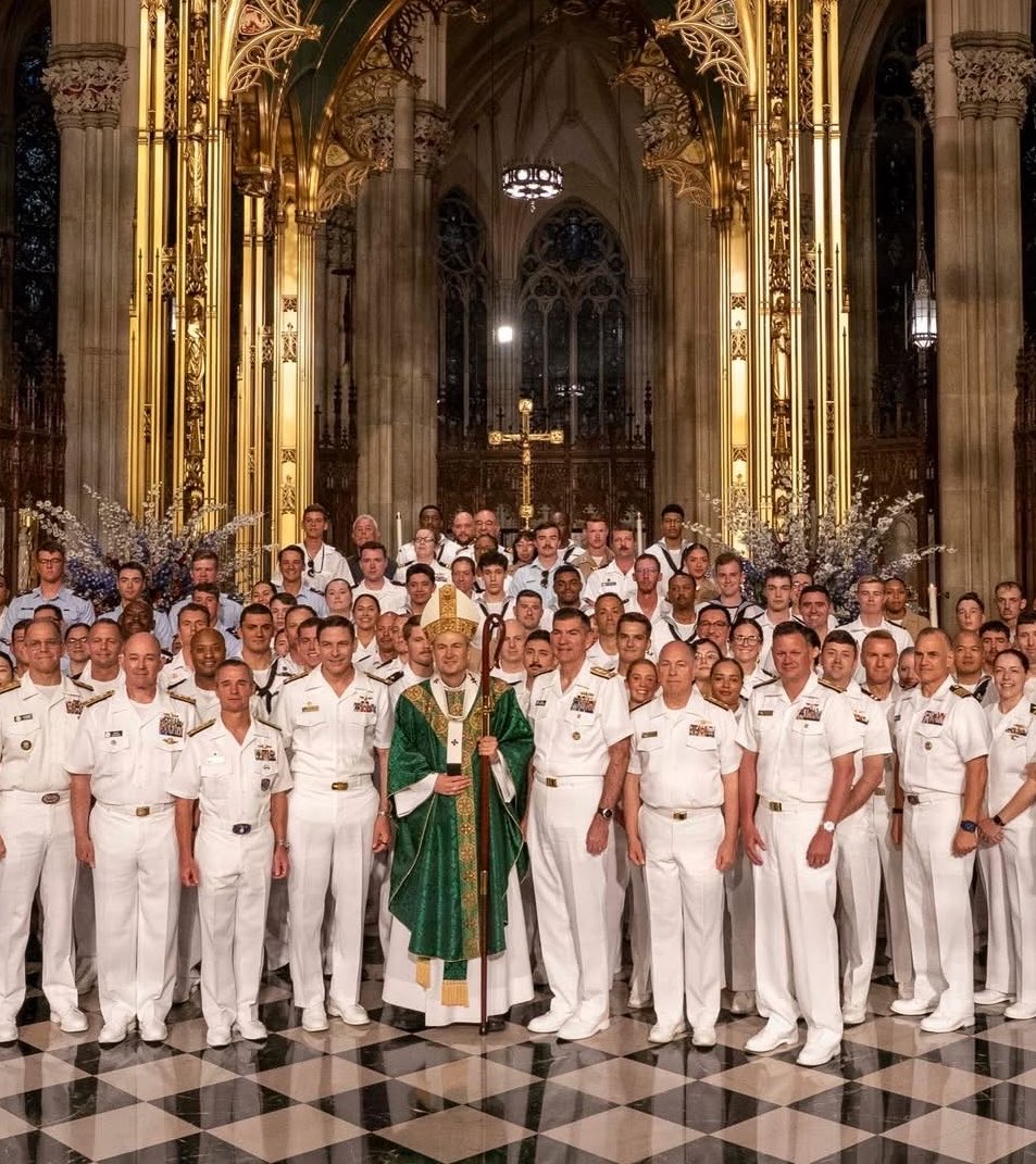Sachinettiyil's tweet photo. More than 100 U.S. sailors attend Mass at St. Patrick’s Cathedral in New York City as America celebrates the 250th anniversary of its independence.

Image: Fleet Work New York https://t.co/p7dsGFA267