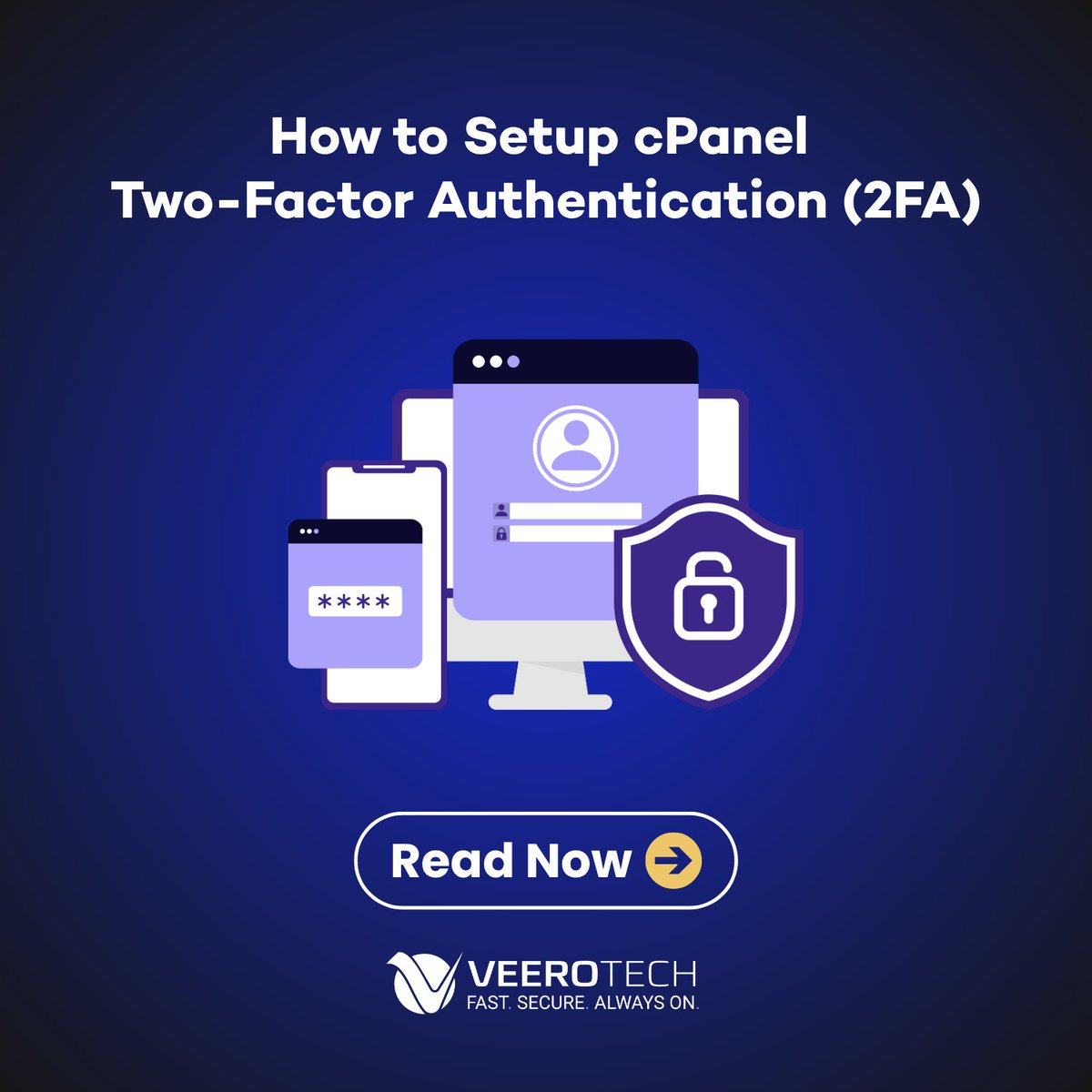 VeeroTech's tweet photo. 🔒 Is your website's control panel as secure as it can be?

A strong password is no longer enough to keep hackers out. Adding Two-Factor Authentication (2FA) to your cPanel account gives you a massive security boost by requiring a unique, time-sensitive code from your phone every time you log in.

If you are hosted with VeeroTech (or use cPanel anywhere else), setting this up takes less than 5 minutes.

Our step-by-step guide walks you through:
1️⃣ Finding the 2FA settings under your Security tab
2️⃣ Scanning the setup QR code with apps like Google Authenticator or Duo
3️⃣ Configuring and verifying your device

Don't wait until a breach happens. Take a few minutes to lock down your site today! 👇

Read Now: https://t.co/PF0K0yCPie

#WebHosting #CyberSecurity #cPanel #WebDev #TechTips #VeeroTech #OnlineSafety #2FA