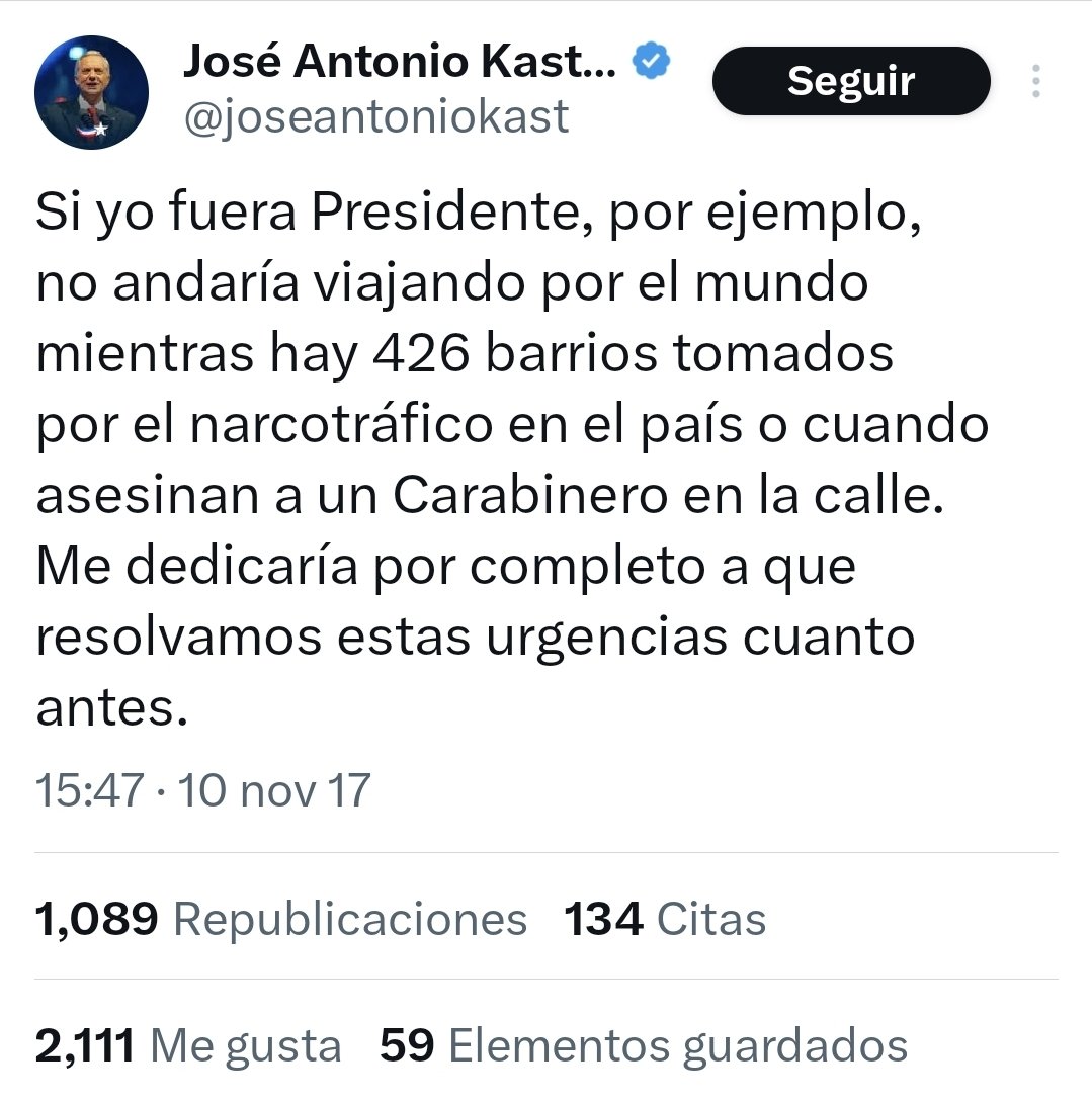 AmigoPerseo's tweet photo. @PresidenteKast 📢 El candidato Kast ...
NO está de acuerdo con el presidente Kast. 😌

Candidato Kast:
"Si yo fuera presidente"

https://t.co/hnus4rReAm https://t.co/5KUNgs446o