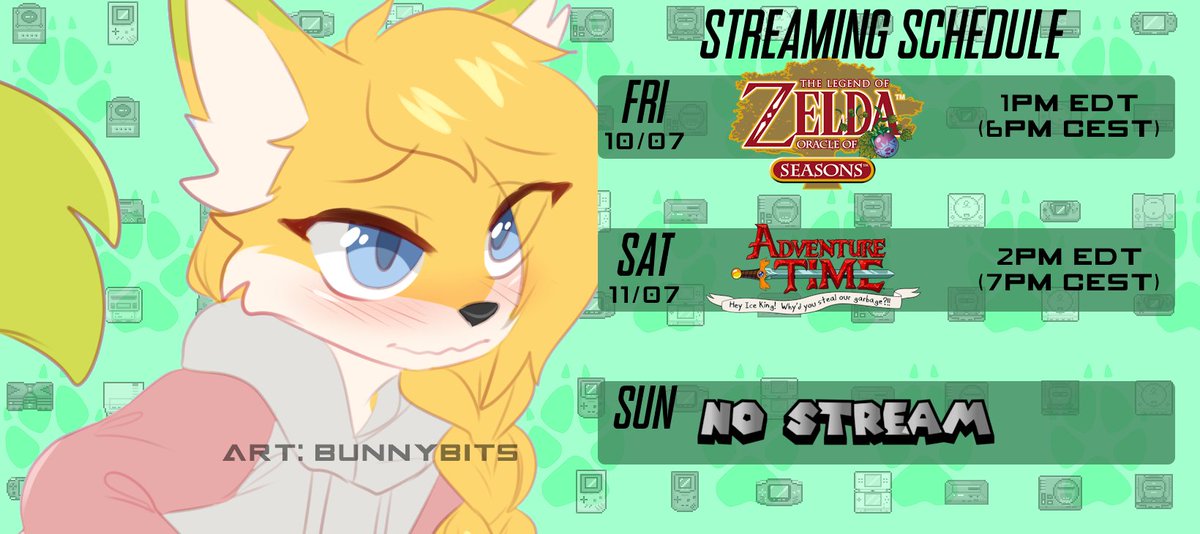 LillyGameFox's tweet photo. back streaming this weeks plans https://t.co/5RVJyC9R0v