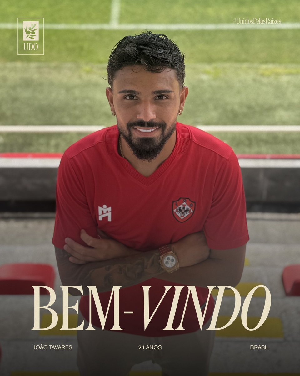 oliveirense_sad's tweet photo. João Tavares é reforço da UD Oliveirense.
O avançado brasileiro, de 24 anos, chega à UD Oliveirense para integrar o plantel da equipa principal na temporada 2026/27.
Bem-vindo à Oliveirense, João Tavares!
#UnidosPelasRaízes
#UDOliveirense
#UDOliveirenseSAD
#UDO https://t.co/PnDc123Ykc