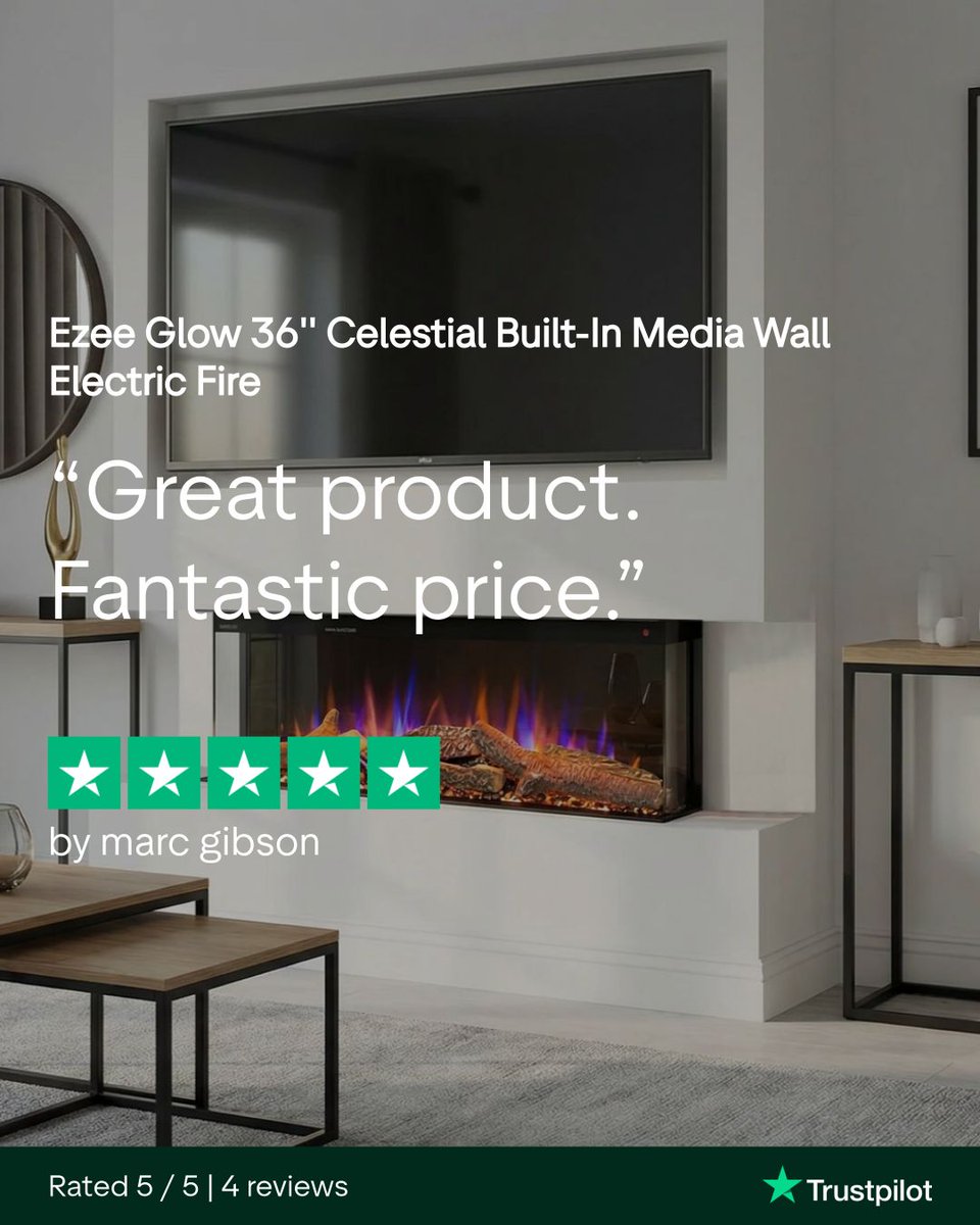 Gr8fires's tweet photo. It's one of our smaller media wall fires, but the Ezee Glow 36" Celestial still makes a big impression 💪 

https://t.co/RzIA2cAuHT https://t.co/Pu93OTky78