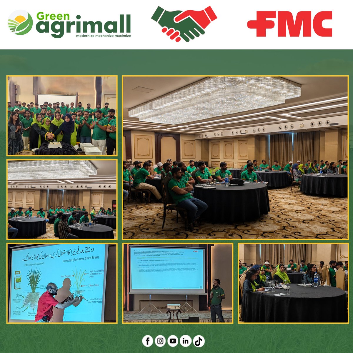 GreenAgrimall12's tweet photo. اس خریف 2026 میں ہماری سنٹرل ریجن سیلز ٹیم نے ایف ایم سی کے ساتھ مل کر چاول کی مکمل پروڈکٹ رینج کے بارے میں خصوصی تربیت حاصل کی —
صحیح پروڈکٹ۔ صحیح وقت۔ صحیح مشورہ۔
تربیت یافتہ ٹیم ہی کاشتکار کی صحیح رہنمائی کرتی ہے اور بہتر نتائج لاتی ہے۔
.
.
.
#GreenAgrimall #FMCTraining https://t.co/9jwnzyxkiC