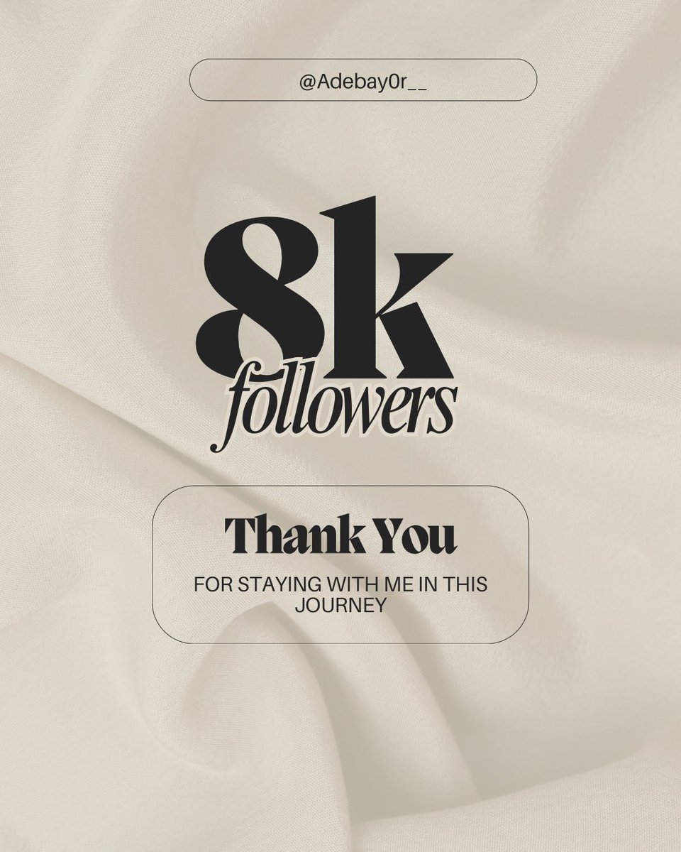 Adebay0r__'s tweet photo. Thank you 8k solid followers ❤️🙌🏽

Let’s go for more 🧏🏾‍♂️ https://t.co/Hr2JrOQxFM