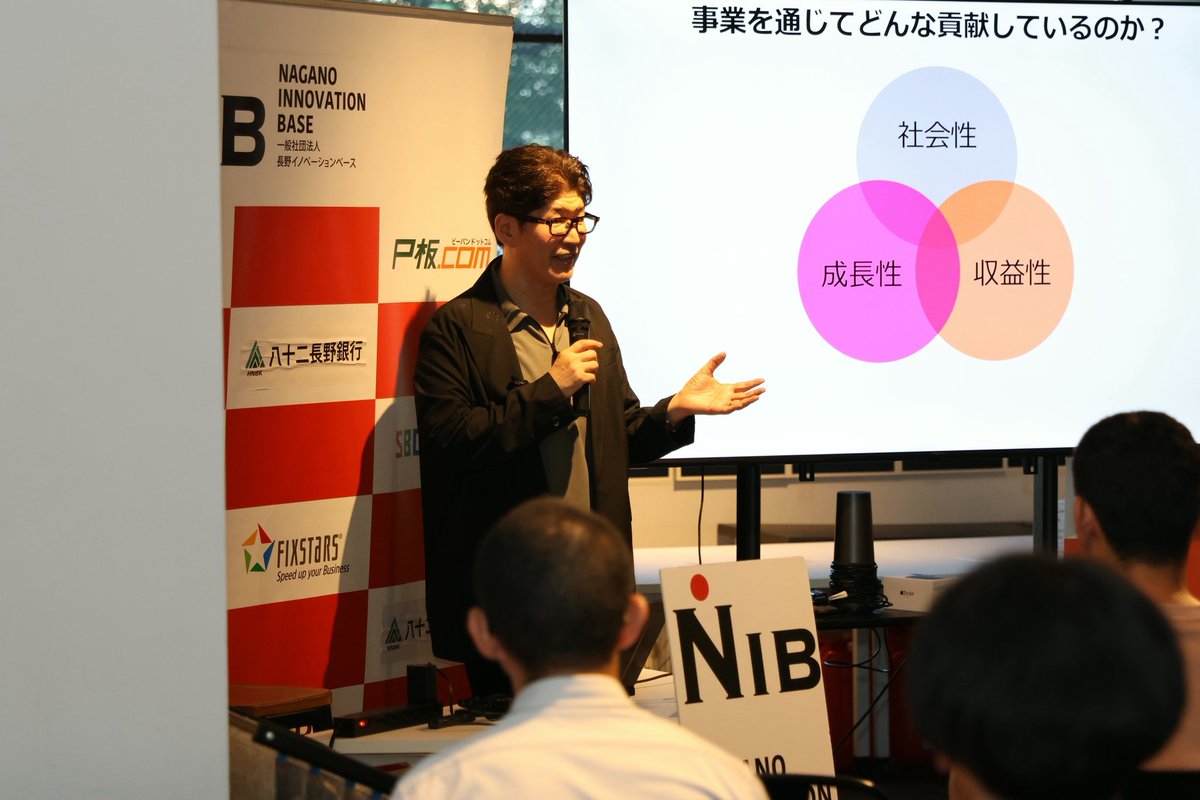 BaseNagano's tweet photo. NIB「第53回月例会」を開催いたしました！

会場にお集まりいただいた皆様、ありがとうございました✨

今回は、株式会社ロケットスター 代表取締役社長CEOの荻原 猛氏にご登壇いただき、
『試行錯誤の果てに培った知見と仕組み ～ベンチャー経営のリアル～』
というテーマで熱いお話を伺いました🔥 https://t.co/9n1aIee3Jl