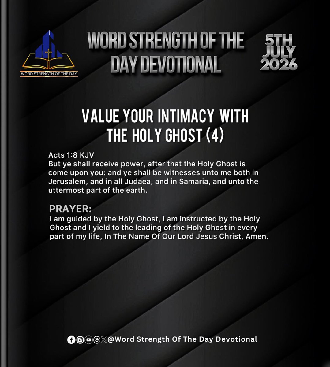 wordstrength_'s tweet photo. WORD STRENGTH OF THE DAY DEVOTIONAL 

VALUE YOUR INTIMACY WITH THE HOLY GHOST https://t.co/qHgcmDQzlF