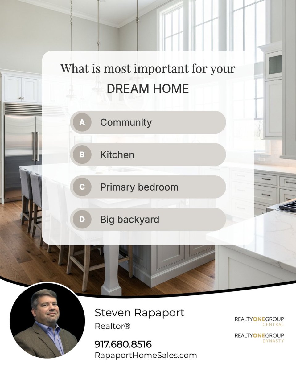 steve_rapaport's tweet photo. Everyone's dream home looks a little different. Is it about the location, a spacious kitchen, a large backyard, a home office, or a primary suite that feels like a retreat?

So when you picture your dream home, what is the one thing you absolutely cannot live without? https://t.co/UJRMJDCW7J
