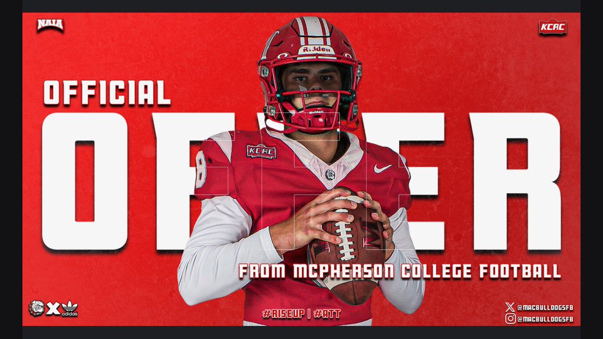 Andrew_Gray2027's tweet photo. Thank you Coach Fiscus for the official offer to McPherson Football! I blessed and grateful for this opportunity! https://t.co/1tn2VSiT4p