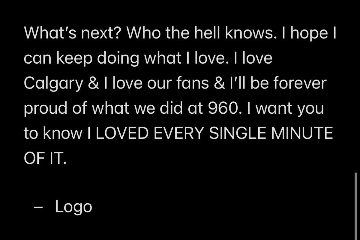 Fan960Logan's tweet photo. A massive thank you to everyone who reached out over the last 24 hours. It’s not the end I know that.
If you want to talk #Flames or anything else you know where to find me. ❤️ https://t.co/5npymtpavs