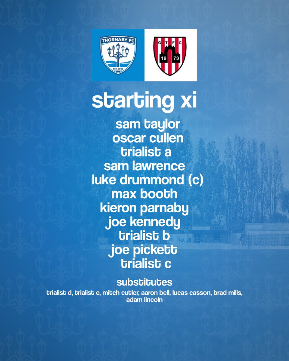 ThornabyFC_'s tweet photo. Our lineup for our first game back at Teesdale Park ๐
#OneClub https://t.co/K0EhhZoNSs