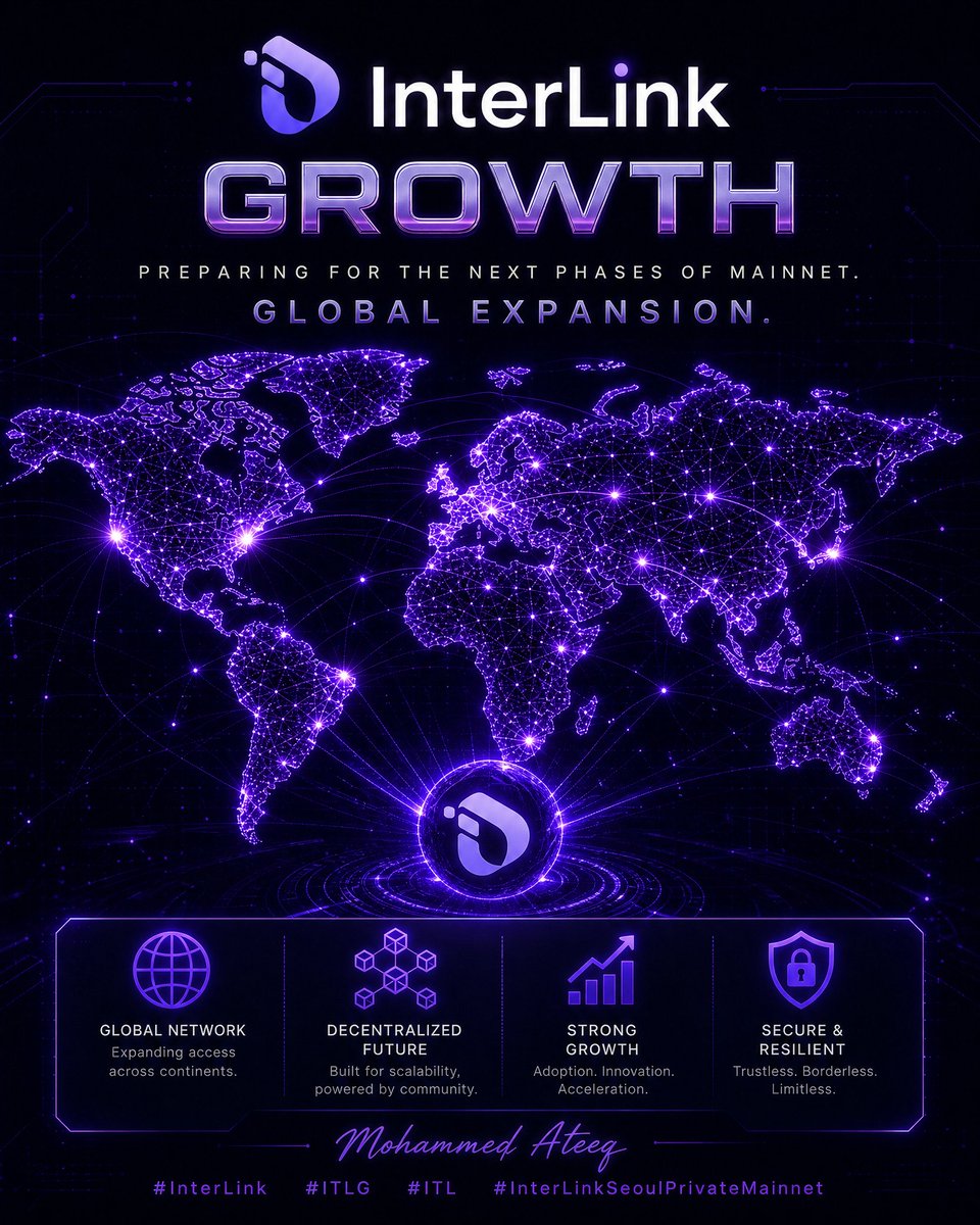 TheAteeqElite's tweet photo. InterLink is expanding globally, building a secure and decentralized ecosystem that connects communities across the world.
#InterLink #ITLG #ITL #InterLinkSeoulPrivateMainnet #InterLinkAmbassador #InterLinkNetwork #Web3 #Blockchain #GlobalExpansion #Crypto #Decentralization https://t.co/gR82aXzm7w