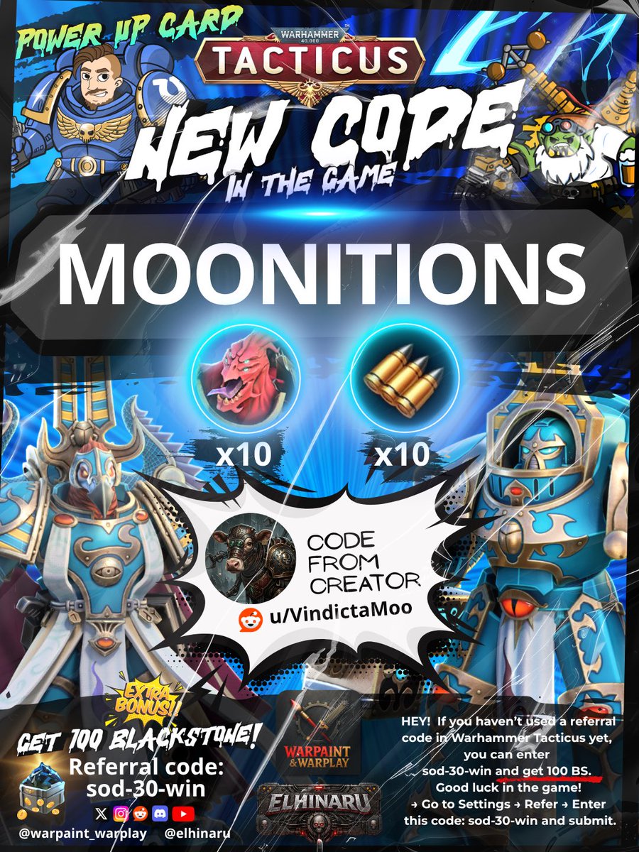 TacticusCodes's tweet photo. 2nd New Code (8 July 2026) Warhammer 40.000 Tacticus. Power up Card. #warhammertacticus #tacticus #tacticuscode #warhammer40k #wh40k #dawnofwar4 https://t.co/3BKmJ5xSd3