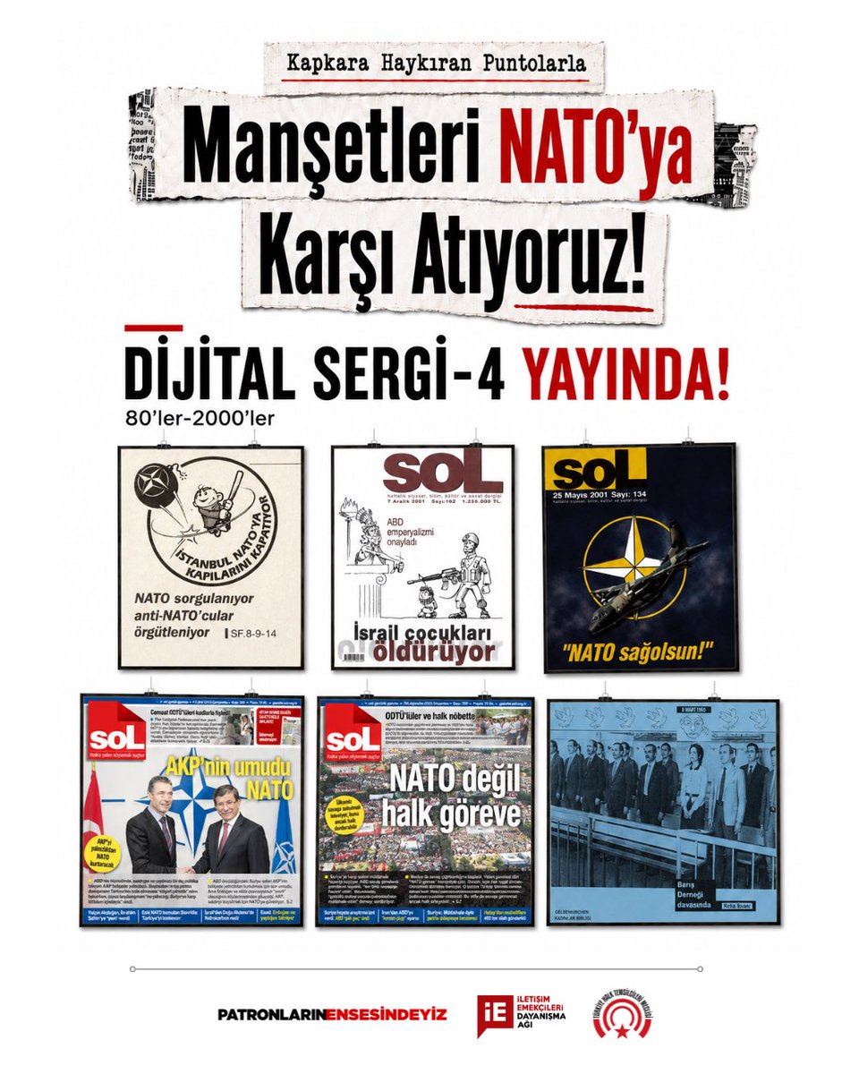 iletisimemekagi's tweet photo. ⚫ İletişim Emekçileri Hafızayı Tazelemeye Devam Ediyor!

📰 Kapkara Haykıran Puntolarla: Manşetleri NATO’ya Karşı Atıyoruz!

Dijital Sergimizin 4. Bölümü şimdi yayında!

Sergimizin 4. bölümünü incelemek ve antiemperyalist mücadele hafızasını birlikte canlı tutmak için sosyal medya hesaplarımızı takip etmeyi unutmayın!

@pensendeyiz @THalkMeclisi