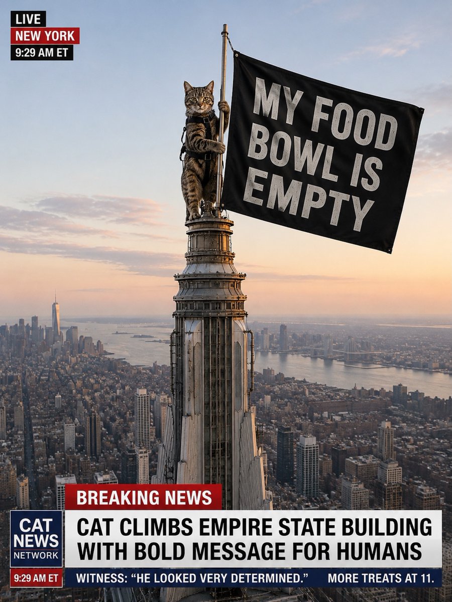CatCurioOnline's tweet photo. 🚨BREAKING NEWS🚨

#cat #newyork #empirestatebuilding https://t.co/JJdUFPBjKl