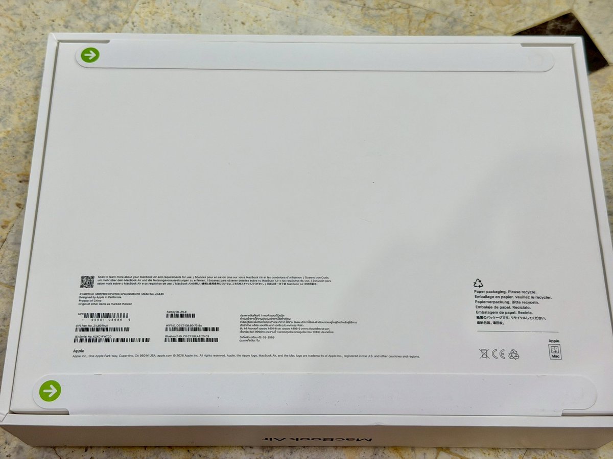 LLLLLLL2001's tweet photo. MacBook Air 13” M5 32/4TB TH 
*มือ 1 ไม่แกะกล่อง ถูกกว่าช็อปหลายหมื่น 
• ราคา : 100,900.-บาท
• ประกันศูนย์ : 1 ปีเต็มยังไม่เริ่มเดิน
• เครื่องมือหนึ่งไม่แกะกล่อง

📌นัดรับพระราม 5 (ขายสด)

#macbookมือสอง #ส่งต่อMacBook #โน๊ตบุ๊คมือสอง #ส่งต่อMacBookมือสอง #ส่งต่อโน๊ตบุ๊ค https://t.co/yLfukCJQkr