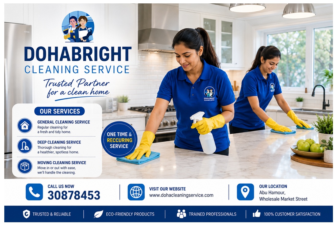 DohaBright's tweet photo. ✨ A cleaner home starts with a brighter choice!
We bring professional and reliable cleaning solutions to your doorstep. From regular home cleaning to deep cleaning, we make your space fresh

📞 : 3087 8453
🌐 https://t.co/wbpNHnIQcg
#Doha #CleaningService #HomeCleaning #Qatar https://t.co/AL5t019IGm