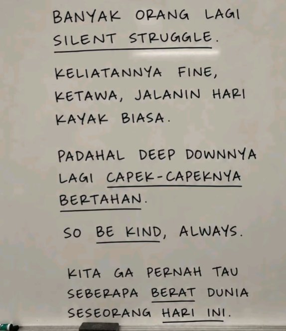 canserxdy1's tweet photo. Be kind
kalau gabisa jadi orang baik jangan jadi orang jahat https://t.co/oYTC46Qk5H