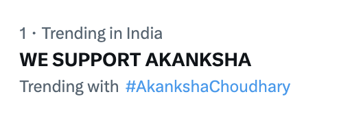 akankshaofc's tweet photo. #AKKUSENA stands by her.

WE SUPPORT AKANKSHA https://t.co/zuDCYLCa0Y
