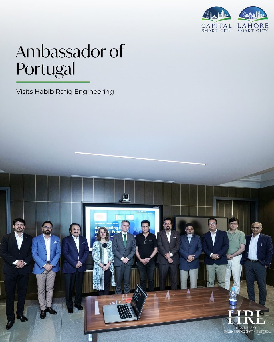 lahoresmartcity's tweet photo. It was a privilege to welcome His His Excellency Mr. Paulo Miguel Guedes Domingues, Ambassador of Portugal to Pakistan, to the Group Head Office of Habib Rafiq Engineering Private Limited in Lahore
#SmartCity #Portugal #HRLGroup #HRLEngineering #LahoreSmartCity https://t.co/LkULAkiFcj