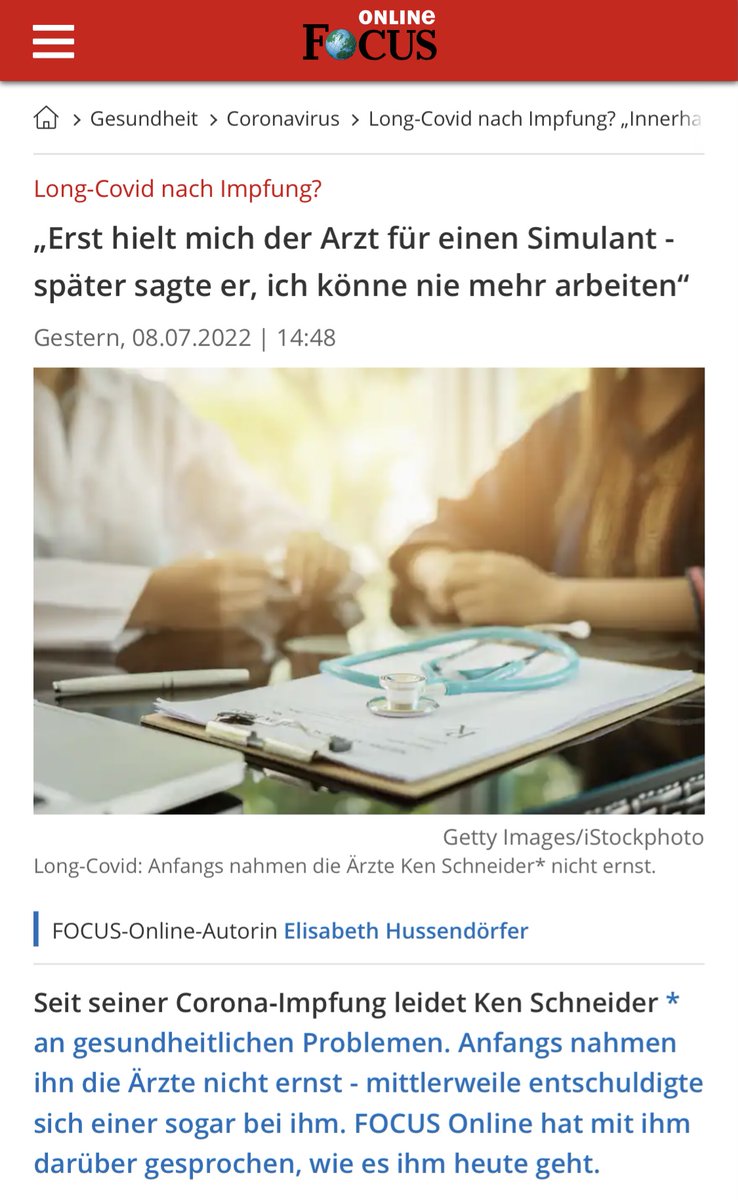 Tom_Bayou's tweet photo. "Long-Covid nach Impfung? "Erst hielt mich der Arzt für einen Simulant - später sagte er, ich könne nie mehr arbeiten"

08.07.2022 #RichtigErinnern https://t.co/IjRsArC4OI