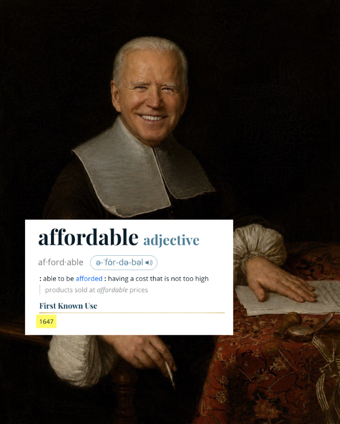 WaysMeansCmte's tweet photo. Ah yes, "affordability" — the word Democrats made up all the way back in 1647. https://t.co/lgCdRx8YeM