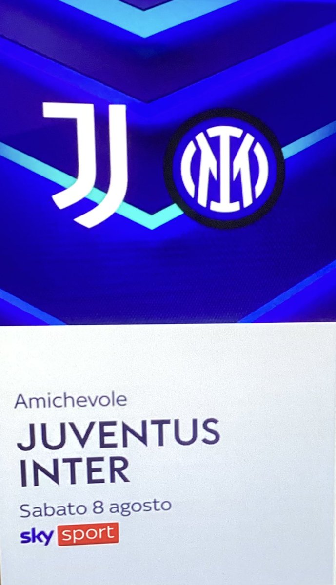jrbasket2015's tweet photo. Tutte le amichevoli estive dell’#Inter (come quelle di #Milan e #Juventus) saranno trasmesse sia da #Dazn che da #Sky
26 luglio #KarlsruheInter
1 agosto #ManchesterCityInter
5 agosto #MilanInter
8 agosto #JuventusInter https://t.co/pysjX2HZrL