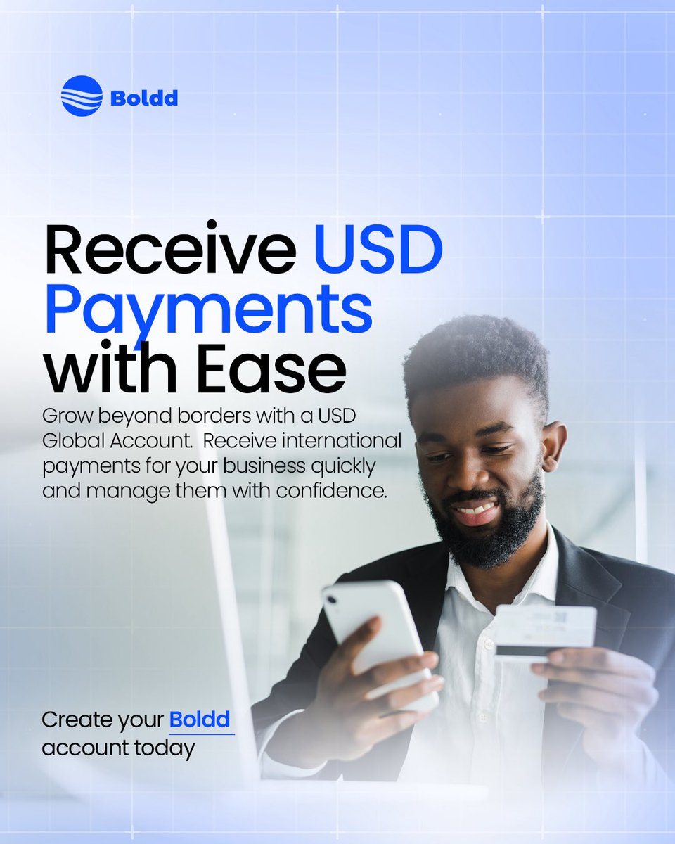 bolddhq's tweet photo. Your business shouldn’t have borders 🌍💳

Receive international payments, manage your funds, and grow beyond local orders with a USD Global Account built for ambitious businesses.

Ready to go global? 

#Boldd #BusinessGrowth #Entrepreneurs #DigitalPayments #GlobalBusiness https://t.co/qpCtoTMYAn