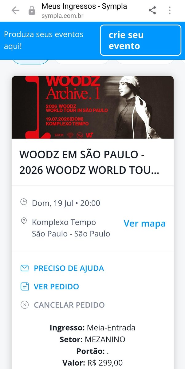 anderqerry's tweet photo. VENDO INGRESSO SHOW WOODZ 

19/07
mezanino meia 
R$200 (paguei 299 com as taxas)

motivo: não vou mais conseguir ir

woodz show ingresso vendo https://t.co/zDSdkffPLf