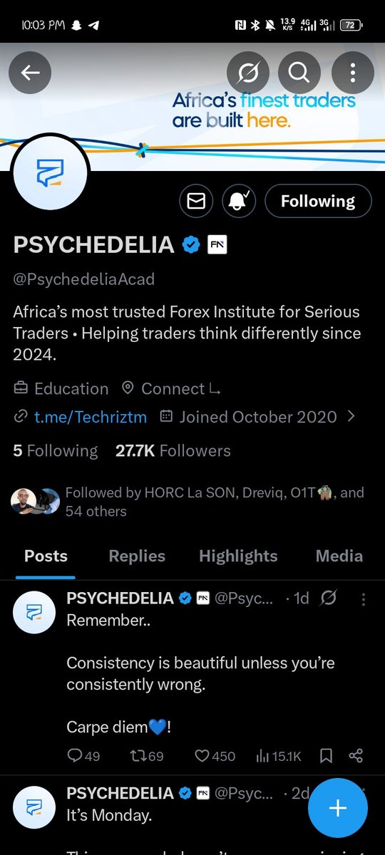 wartz_x's tweet photo. @Techriztm @PsychedeliaAcad @FundedNext @TraderHadesh Done ✅ 
Many will Engage buh few will be chosen 
And I am among the chosen ones https://t.co/YtLl4eMu7I