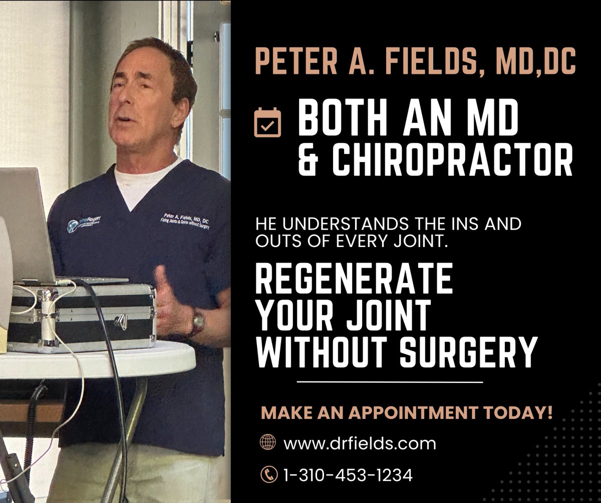 TheAthleticDoc's tweet photo. Peter A. Fields, MD, DC, is dual degreed as both a medical doctor and a chiropractor. As a chiropractor, he has more familiarity with the joints and possible referral pain patterns, making imaging less necessary. https://t.co/1JTJwNXSic https://t.co/zOdUDSOPIj