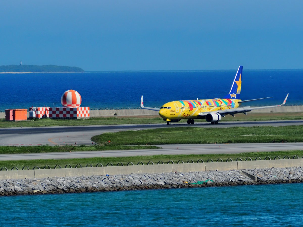 🛬 久々に撮れたピカチュウジェット JA73AB B737-800 #SKY