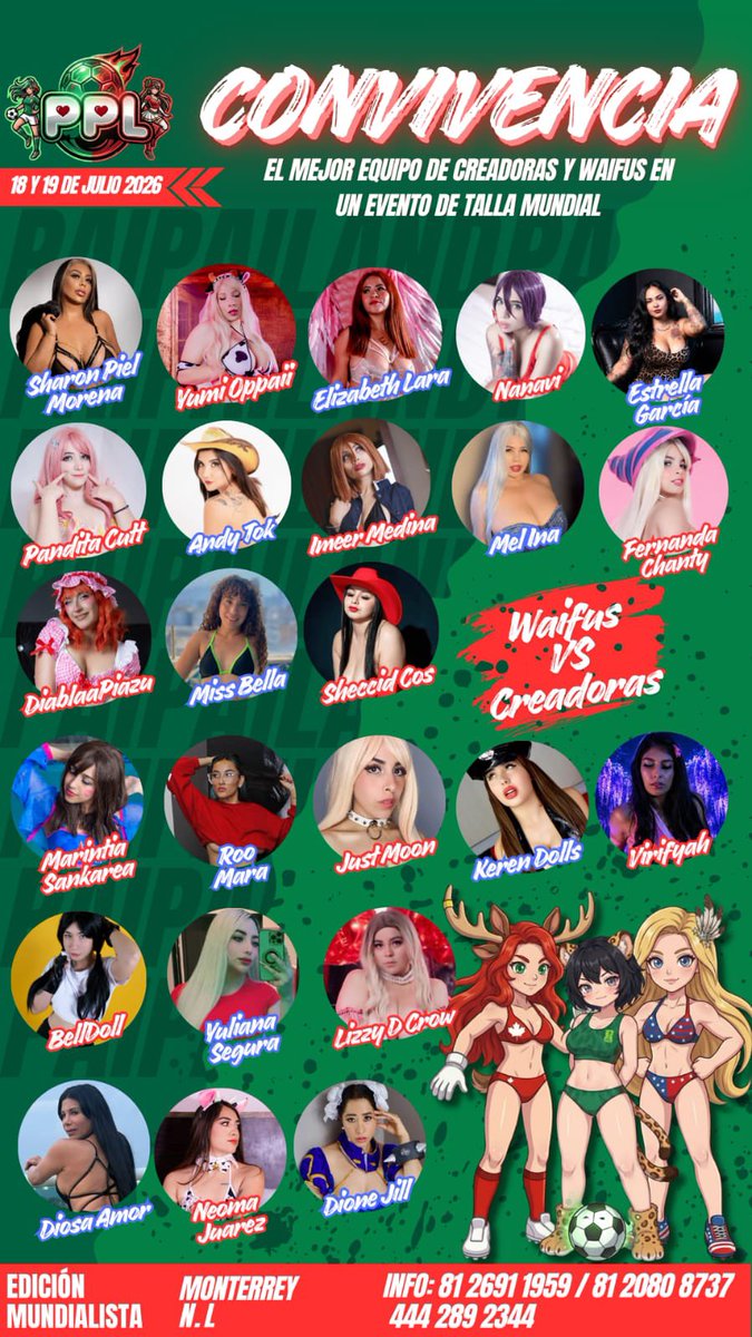 jesscaballer0's tweet photo. #Monterrey !!! 

NO TE QUEDES FUERA DE ESTE MAGNO EVENTO!! 

Ven y conóceme en persona, tomate la foto conmigo y convivamos juntos con excelente dinámicas EXCLUSIVAS en el @PaipaiLand__ 

Yo y Todas mis compás 💕💕 que ves en el flyer te esperamos! https://t.co/Z88bp5qJZZ