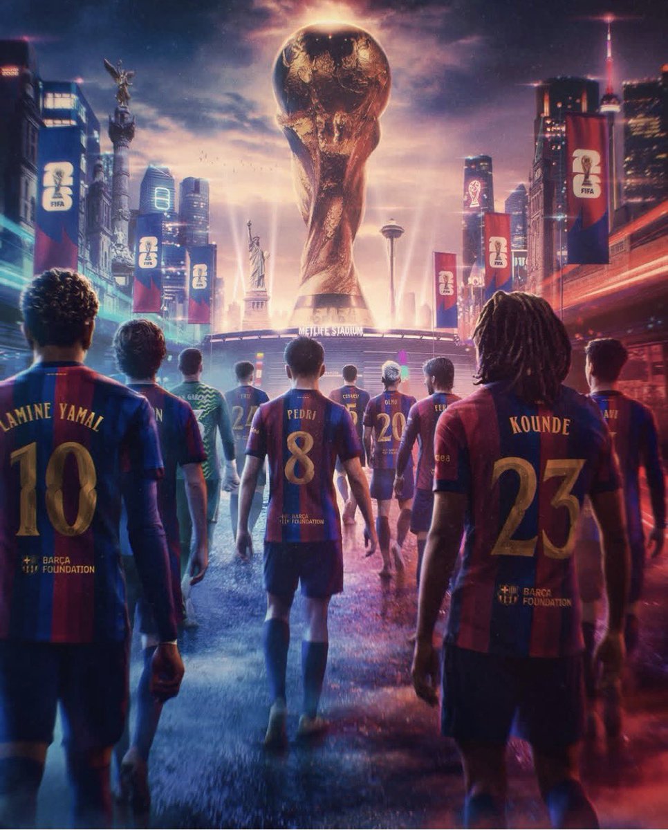 Austinwallz's tweet photo. All #barca players road to victory #WorldCup2026 https://t.co/E5ulEKThLq