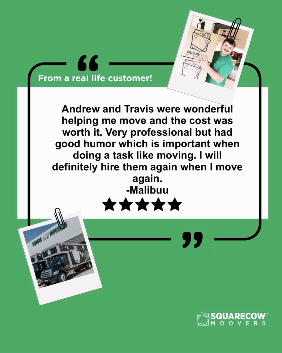 SquareCowN_CLT's tweet photo. There are few things that mean more to a small, business than hearing we made a difference for our clients.

Every 5-star review reminds us why we do what we do. We’re so grateful to everyone who’s trusted us with their move, &amp; taken time to share it. Thank you for your support! https://t.co/6I8FHg7Kyp