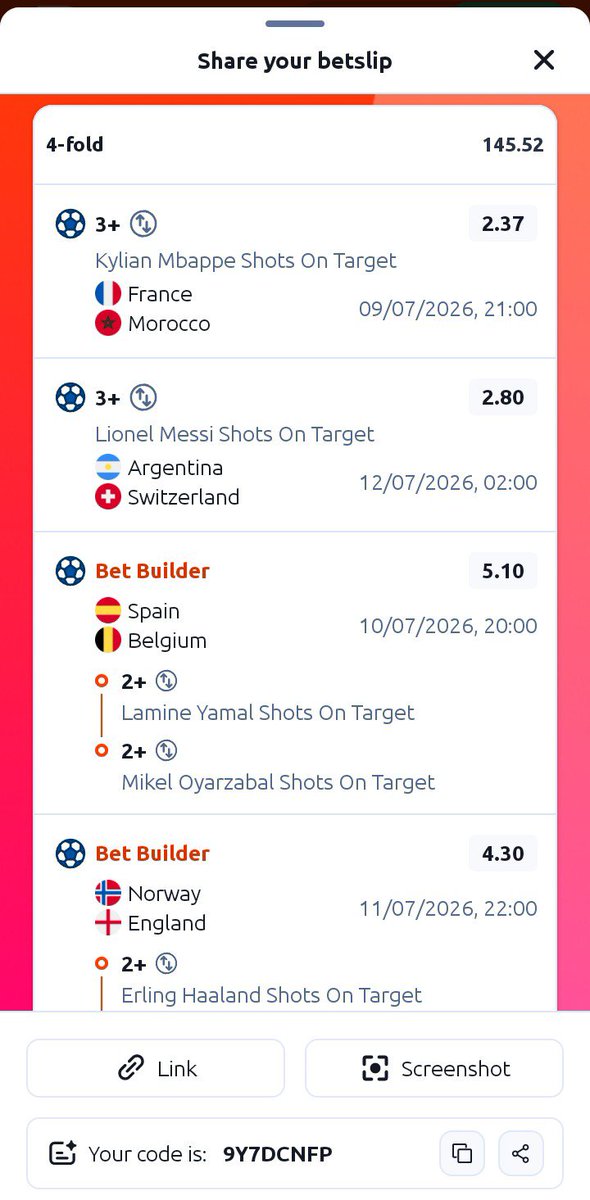 Utumax1's tweet photo. Quarter finals player props bet builder.

Risky 😯 979RQHQ9 https://t.co/sia4V4R17Q