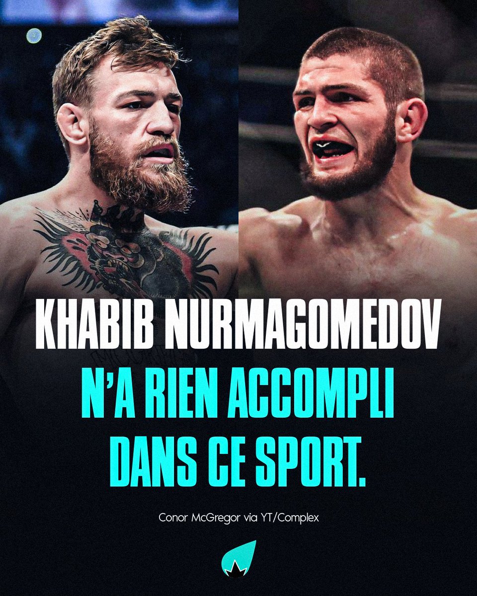 LaSueur_off's tweet photo. Conor McGregor ALLUME Khabib Nurmagomedov. 😳

🗣 "Il m’a affronté alors que je sortais d’une période sur un yacht, où je faisais n’importe quoi. Je faisais énormément la fête et j’étais plongé jusqu’au cou dans des affaires judiciaires.

Je n’avais pas combattu depuis 2 ans. Je reviens, je fais 4 rounds contre ce gars, alors que j’avais le pied cassé 3 semaines avant le combat.

Je ne lui accorde aucun crédit, cet homme n’a aucun courage. Il n’a jamais combattu dans une catégorie de poids supérieure, pas de victoires par arrêt, pas de KO."