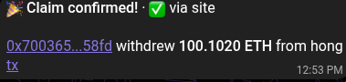 aaaaaaaaaaway's tweet photo. yayyy a 6-years dormant wallet claimed 100 ETH from hongcoin today - thanks to @0xFlorent_'s whitehat https://t.co/WPdzlO5Nbk
