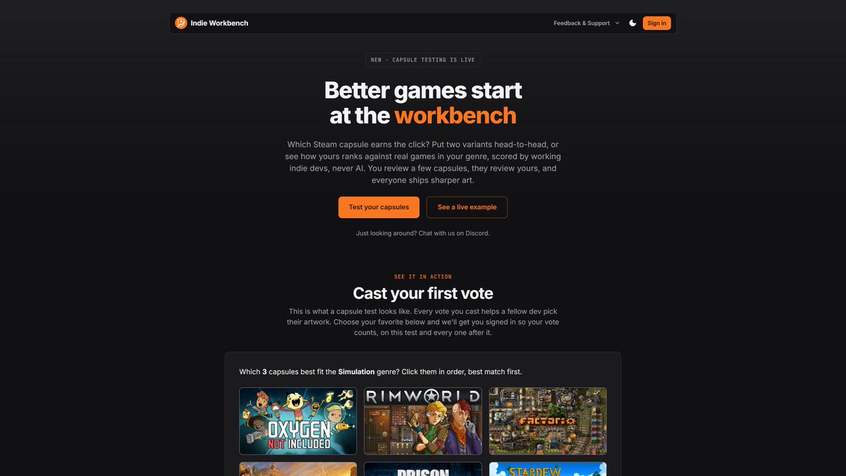 BallardGames's tweet photo. While we wait for Steam to do the final review of Few Shall Return for Early Access, we made a little free tool to help indie devs with A/B testing and ranking their Steam capsules. Let us know what you think and submit your own capsules https://t.co/L1A6auzZGw #gamedev #indiedev https://t.co/TaLqqC2D3W