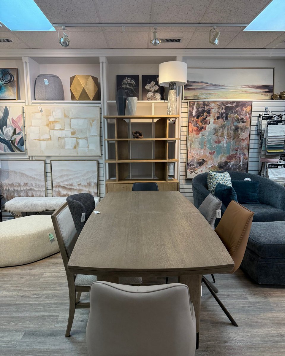 FreddiesPaint's tweet photo. The heart of every home deserves a table like this. ✨ Warm wood tones, timeless design, and seating that's as comfortable as it is beautiful. Stop by Details Boutique and see how easy it is to create a space you'll love coming home to. https://t.co/3NqW0PVvI0