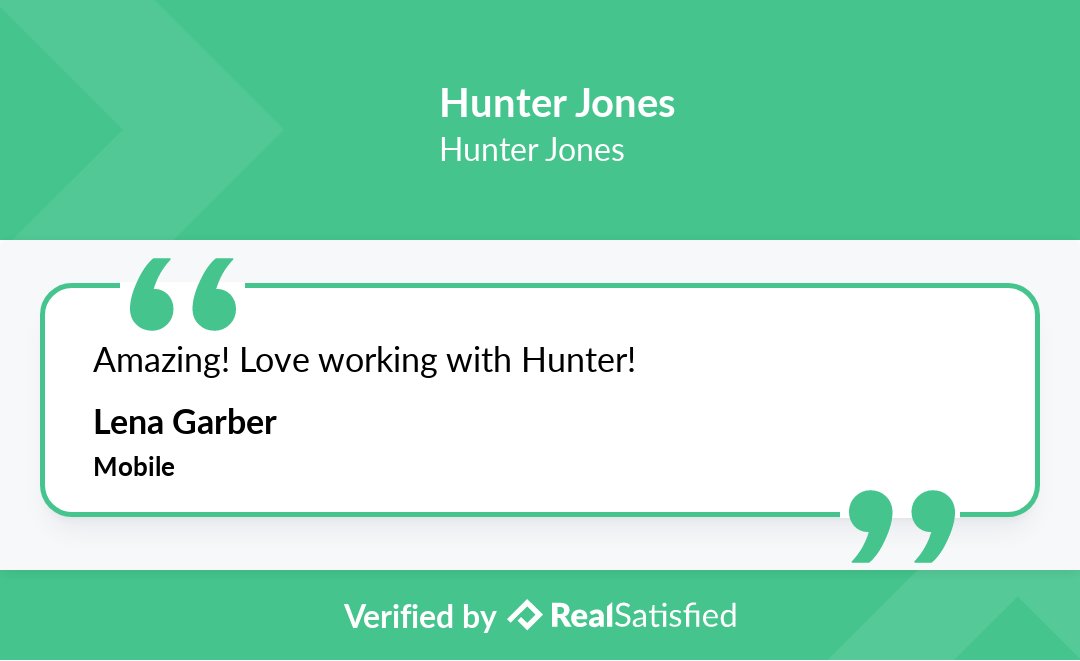 HunterMJones1's tweet photo. Nothing feels quite like a satisfied client.
See my reviews: https://t.co/SFMT5Bq5UZ
via @realsatisfied https://t.co/YujfrWlJ4f