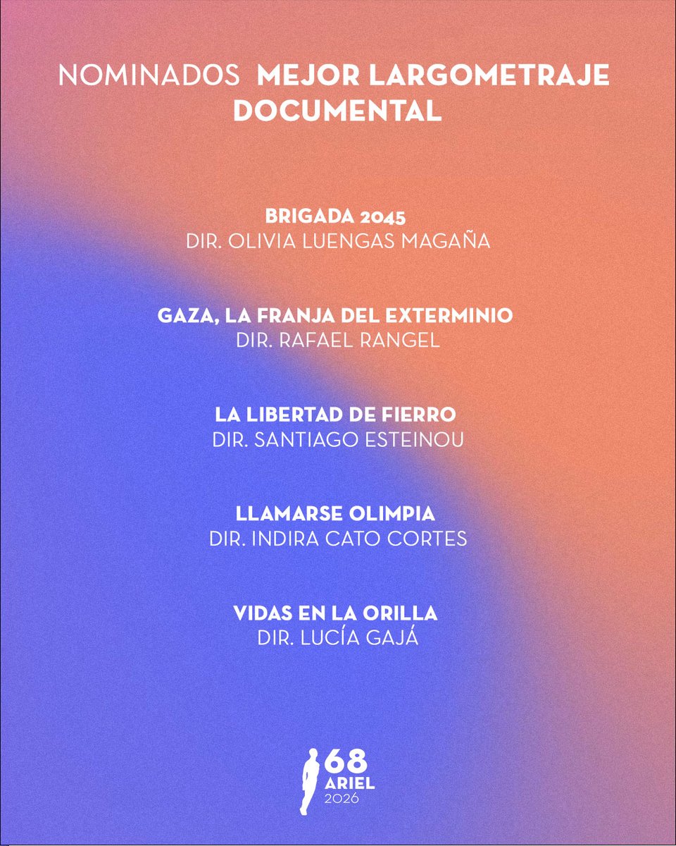AcademiaCineMx's tweet photo. Nominados #Ariel68 a Mejor Largometraje Documental https://t.co/hFM84kRi31