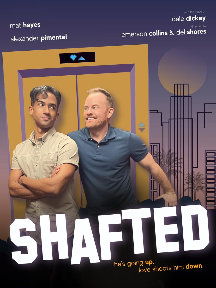 AnuthAtry's tweet photo. Matt Hayes and Alexander Pimentel bring a fictional cute meet into reality - elevator style #lgbtqiashortfilm #kirkwoodealeswatches #shafted #gayshortfilm #matthayes #alexanderpimentel https://t.co/9OL2IEV4N1