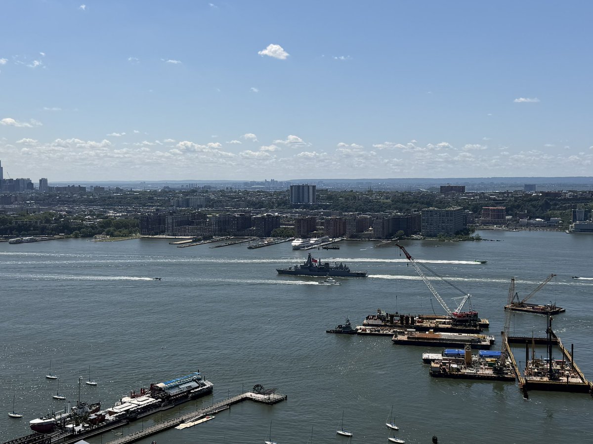 gtconway3d's tweet photo. Not every day you see a Turkish frigate sail by your window on the Hudson https://t.co/FioRPu78Fm
