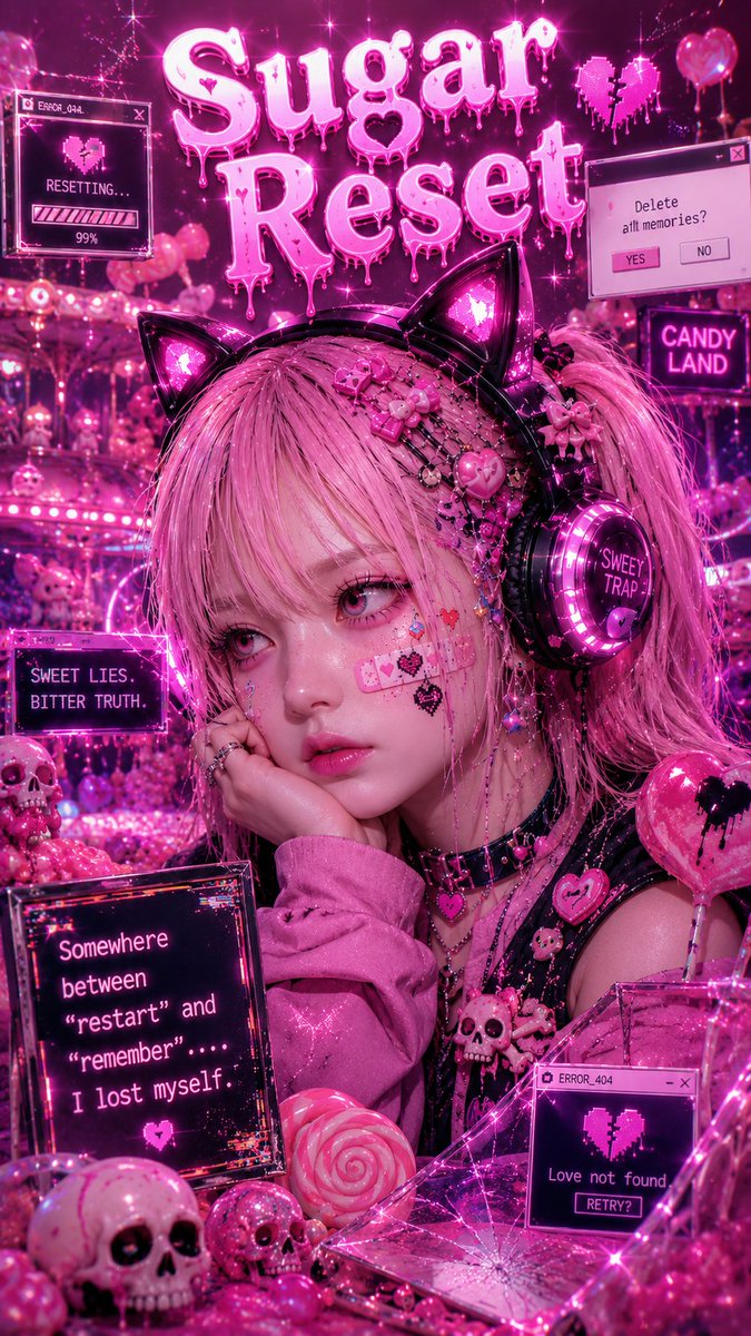 Neon_tap's tweet photo. She smiles.

The world resets.

But she remembers every ending.

彼女は笑う。

世界はリセットされる。

でも彼女だけは、すべての終わりを覚えている。

"Sugar Reset"
https://t.co/3LHWm5ZV6r

Premiering on YouTube today at 8:00 PM (JST).

#Hyperpop #EDM #AImusic #candycrashgirl https://t.co/jeBW72xH3y
